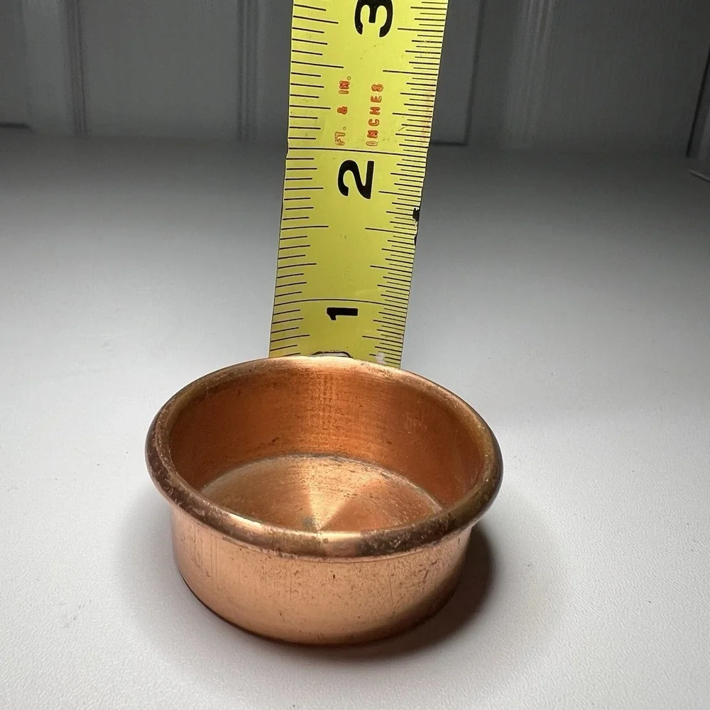 Vtg Miniature Copper Pot Bowl flat bottom and a rolled lip rim